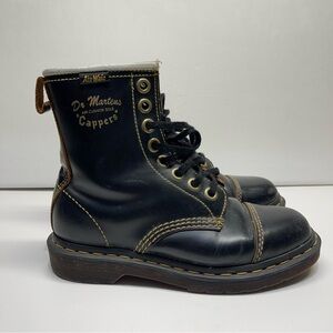 Doc Martens Cappers 1460 Air Wair Military Style Boot Black Leather Womens US 7